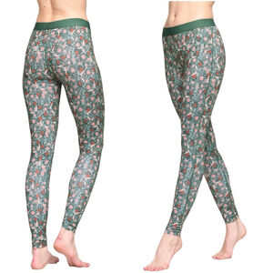 Kari Traa Fryd Superundertøysbukse Thermal Leggings, Murk Green Floral, S-M